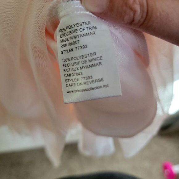 Girls 12 American Princess Sleeveless Layered Tulle Pale Pink Formal Dress - Picture 4 of 5